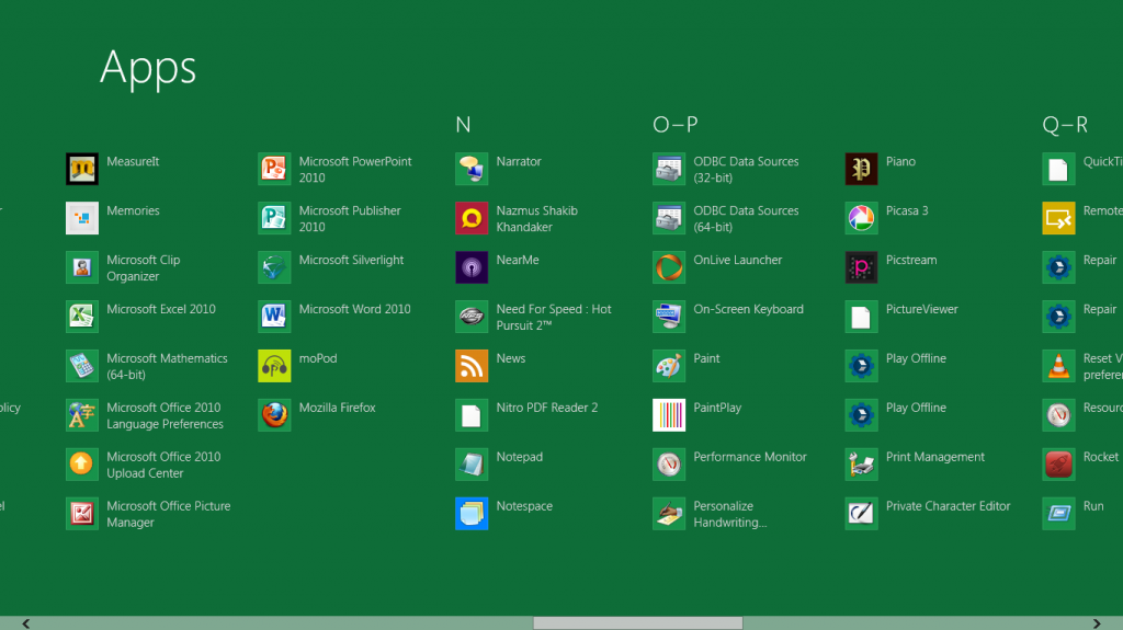 Windows 8 App Listing