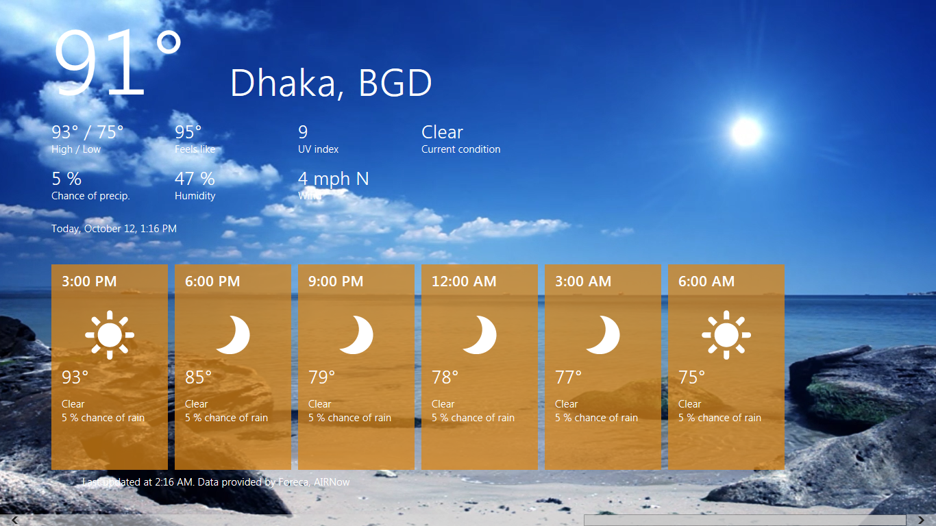 Weather App for Windows 8