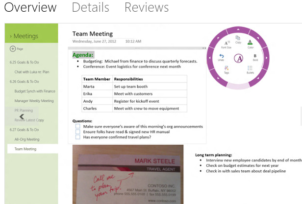 OneNote Radia Ring Menu