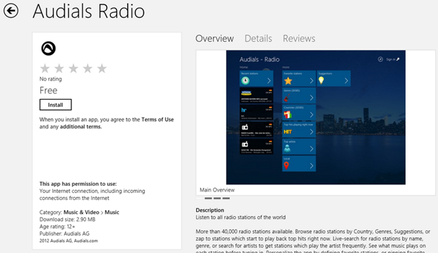 Audials Radio App in the Store to compete with TuneIn – McAkins Online