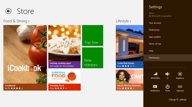 Windows Store Settings