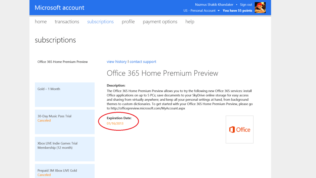 Office 365 expires
