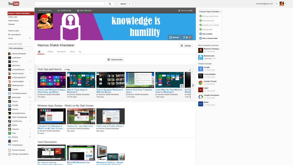 Upgrade to the New (Metro Style) YouTube&nbsp;Channel!