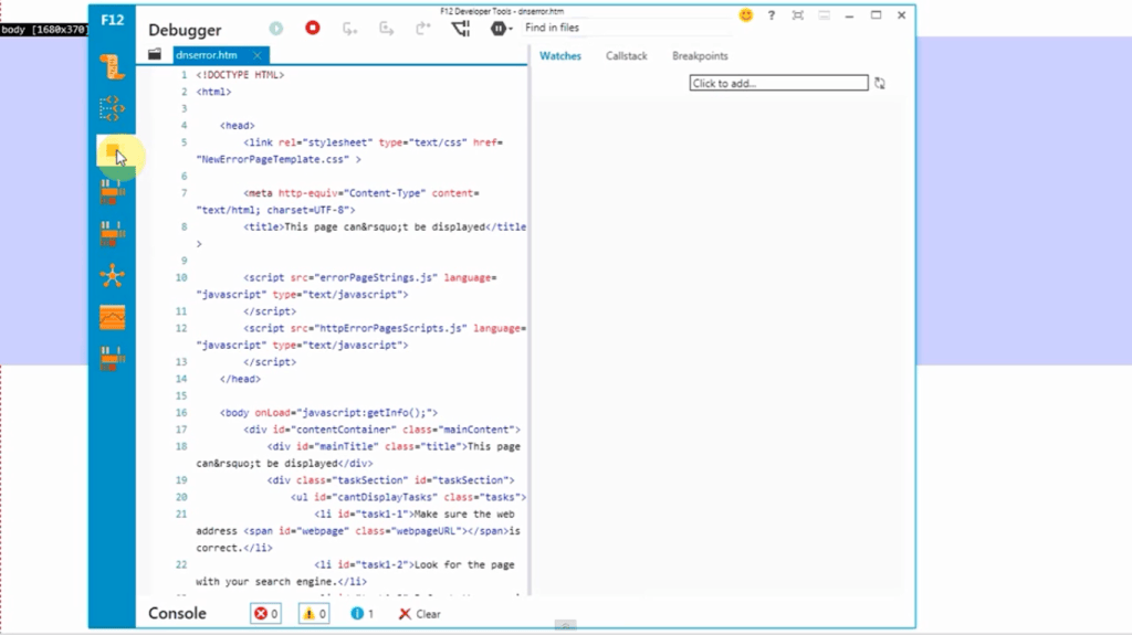 IE11 Dev F2 8