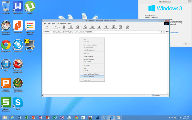 Send to OneNote from IE4