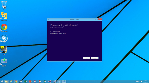 Downloading Windows 8.1 50%