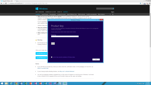 Enter Windows 8 product key