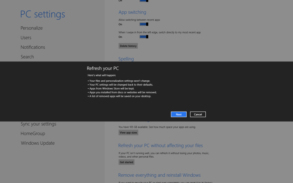 Warning! If You Upgrade to Windows 8.1 Through Windows Store, You May Loose The Ability to Refresh and&nbsp;Reset