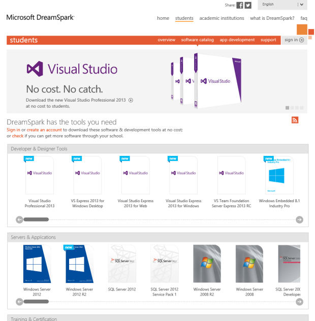Accuring  and Activating VS 2013 through Dreamspark (1)