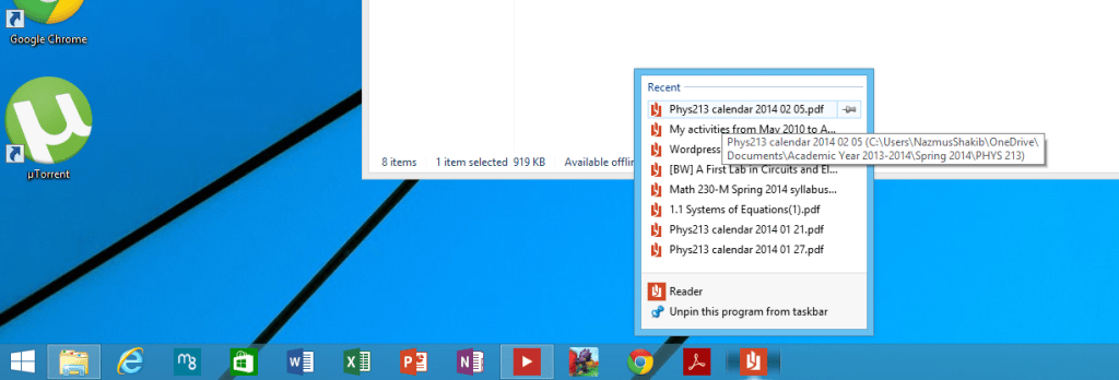Jumplist Support in Modern Apps (2)