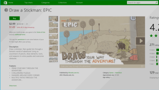 Windows store 3 App Listing