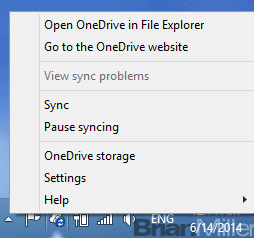 Advanced options from right-clicking the icon