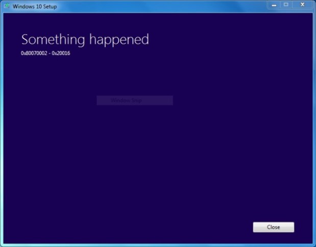Windows 10 Setup Error