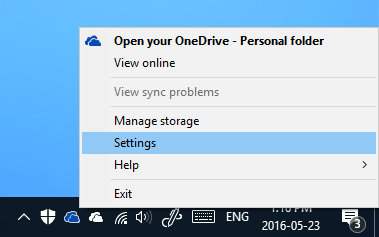 OneDrive context Menu