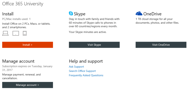 Office 365 My Account